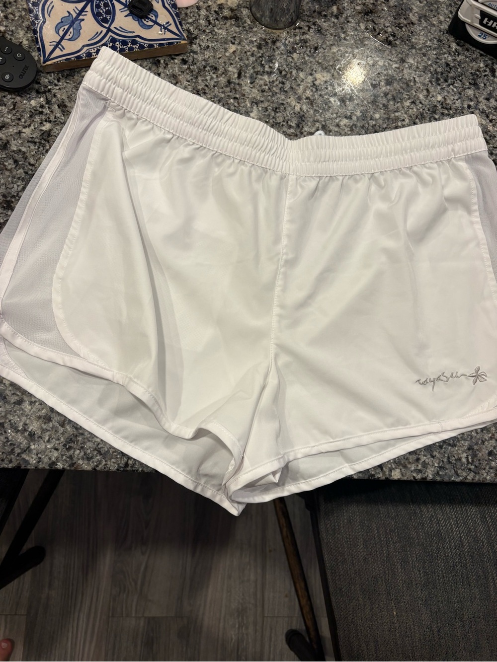 raya sun White Women’s Athletic Shorts